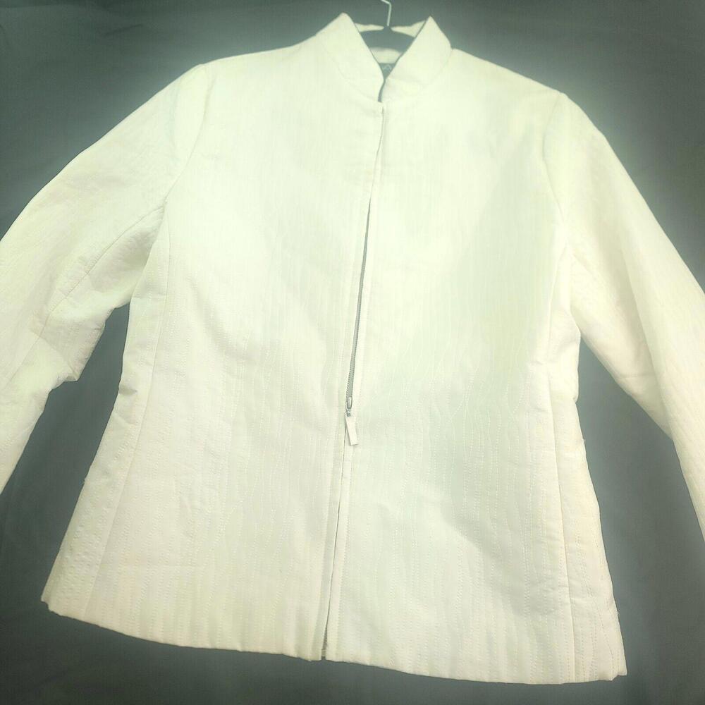 Silkland White Embroidered Blazer Jacket Size 4
